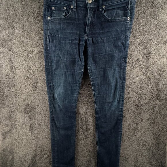 Rag & Bone Skinny Jeans Dark Wash Size 27 Blue Denim Pants Ladies Stretch 30x29 - Picture 1 of 16